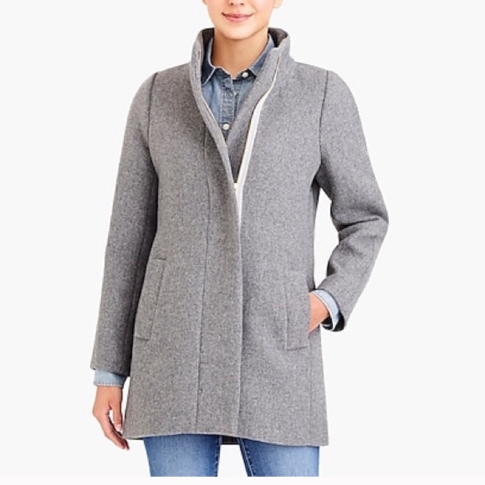 NWT J. Crew City Coat jacket wool blend - Picture 2 of 3